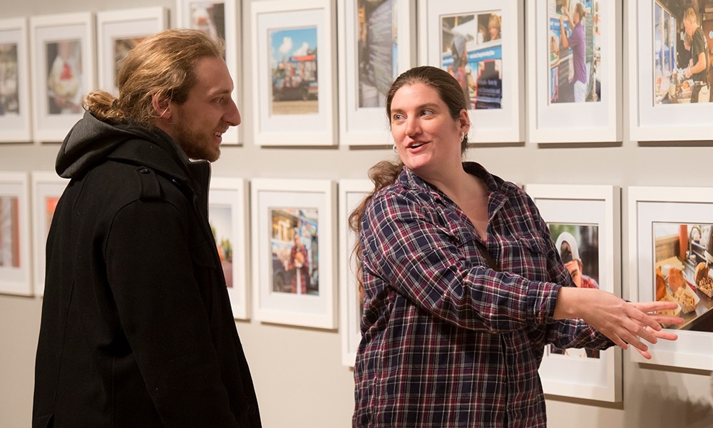 Students in art gallery