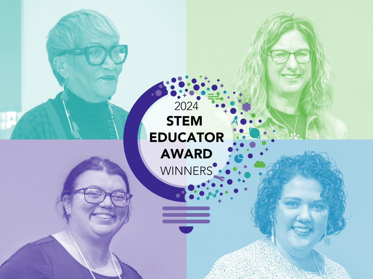 Meet the 2024 STEM Educator Award Winners Colorful collage of the four 2024 STEM Educator Award winners