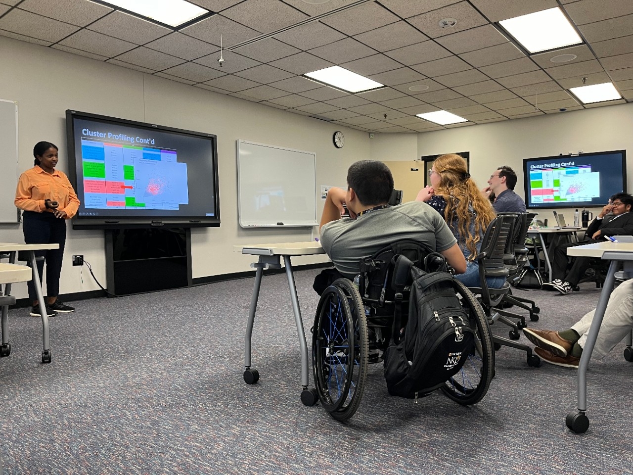 NKU STEM major presents summer research findings to community partner with the support of many NKU faculty, staff, and students.