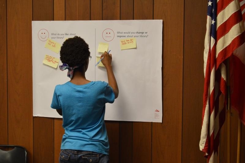 Library stakeholders working on strategic plan