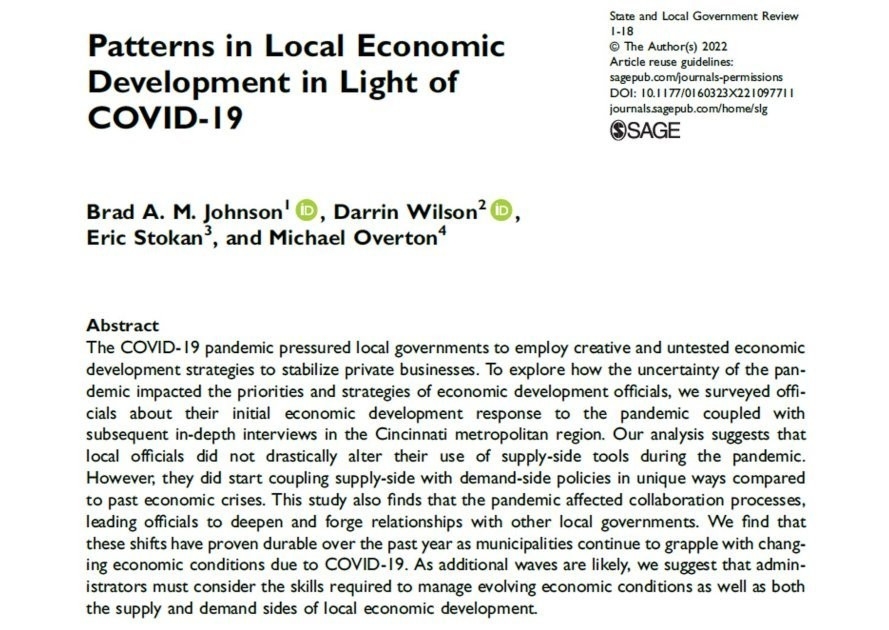 Screenshot of Darrin Wilson's article in the journal