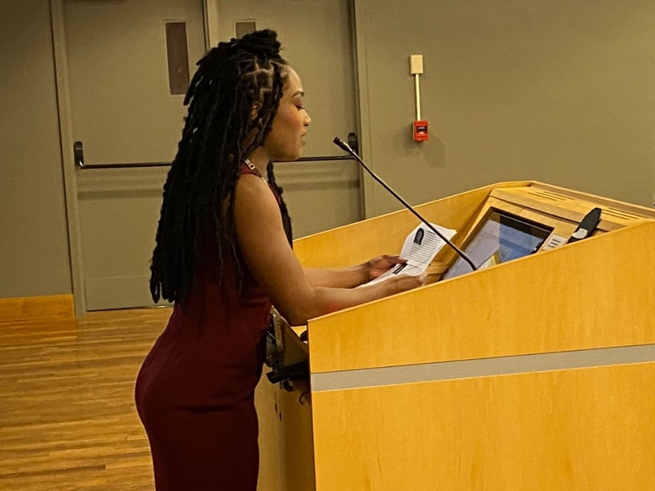 Aleah Horges, emcee for National Geographic Symposium