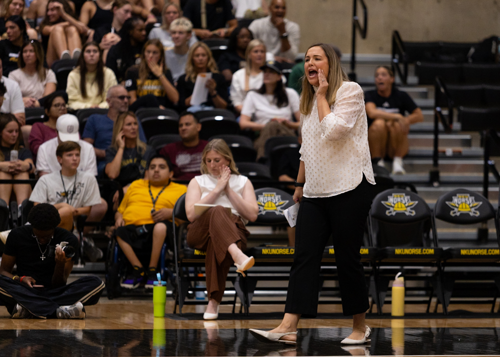 Liz Hart. NKU alumna and head coach of NKU women's volleyball team